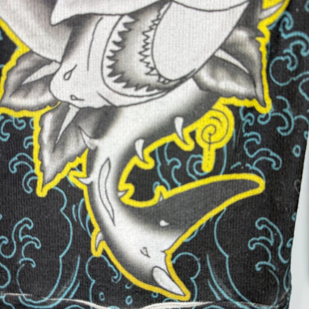 Ed Hardy Shark Rose Tattoo Graphic Tunic Hoodie Medium Vtg Y2K Long Sleeve USA - Picture 7 of 11